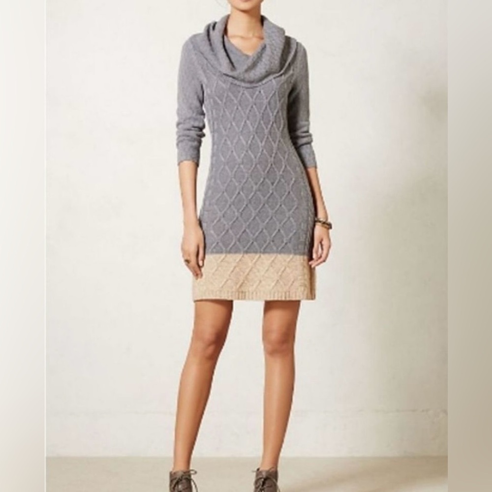 SPARROW Anthropologie Cable Knit Sweater Dress size S
